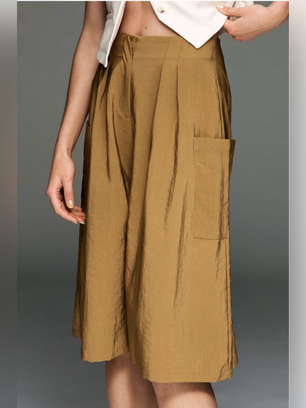 Maeve Wide Leg Cargo Culotte Pants